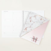 Girly Roos Gold Glitter Marble Monogram Planner (Display)