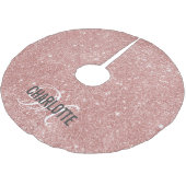 Girly Roos Gold glitter monogram naam Kerstboom Rok (Gekanteld)