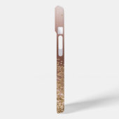 Girly Roos Gold Glitter Name Monogram Case-Mate iPhone Case (Achterkant / Links)