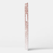 Girly Roos Gold Glitter Pink Monogram Naam  Case-Mate iPhone Case (Achterkant / Rechts)