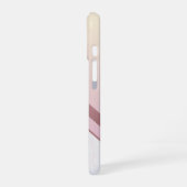 Girly Roos Gold Monogram Geometric Marble iPhone 16 Hoesje (Linkerkant)
