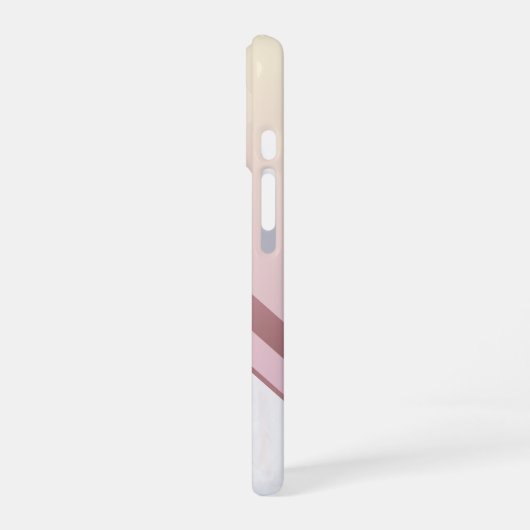 Girly Roos Gold Monogram Geometric Marble iPhone 16 Hoesje (Linkerkant)