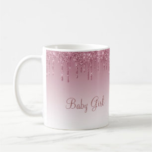 Girly Roos Gold Pink Glitter Script Sparkles Koffiemok