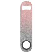 Girly Roos Gold Silver Glitter Ombre Design Speed Flessenopener (Achterkant)