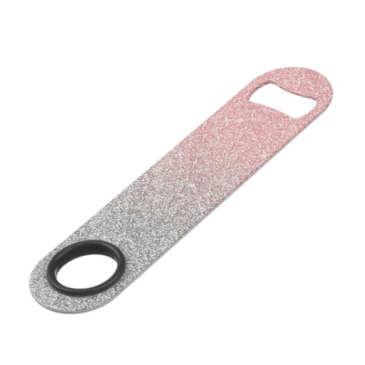 Girly Roos Gold Silver Glitter Ombre Design Speed Flessenopener (Achterkant Gekanteld)