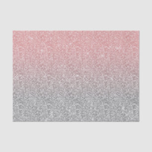 Girly Roos Gold Silver Glitter Ombre Design Tissuepapier