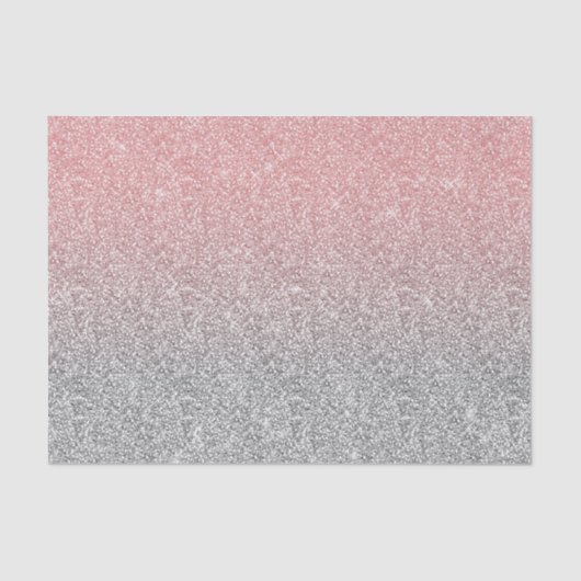 Girly Roos Gold Silver Glitter Ombre Design Tissuepapier (Voorkant)