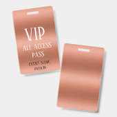 Girly Roos Gold VIP Access Event Badge (Voor- en achterkant)