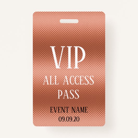 Girly Roos Gold VIP Access Event Badge (Voorkant)