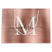 Girly Roos Goud Geborsteld Metalen Monogram Script Groot Cadeauzakje (Voorkant)