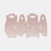 Girly Roos Goud Glitter Blush Naam Monogram Bedankdoosjes (Uitgevouwen)