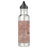 Girly Roos Gouden Glam Diamond Glitter Monogram Na Waterfles (Links)