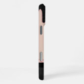 Girly Roos Gouden Glitter Sparkle en Monogram Naam iPhone Hoesje (Rechterkant)