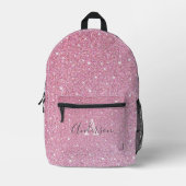 Girly Roos Gouden Glitter Sparkles Monogram Naam P Bedrukte Rugzak (Voorkant)