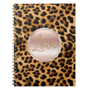 Girly Roos Gouden Luipaard Print Notitieboek