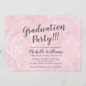 Girly Roos gouden marmer | Vrouwelijk Afstuderen Kaart (Voorkant / Achterkant)