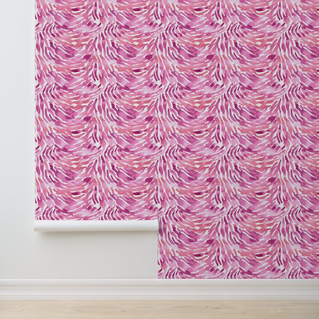 Girly Roos Roze Zebra Behang (Applicatie)