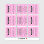 Girly Roze 10ml Parfum Essentiële Olie Roller Labe Sticker (Vel)