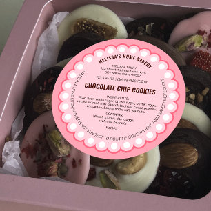 Girly Roze Bakkerij Verpakking Cottage Law Label