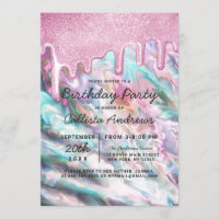 Girly Roze Blauwgroen Pearl Opal Glitter Druppels