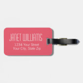 Girly Roze Bloemen Waterverf Custom Bagagelabel (Achterkant horizontaal)
