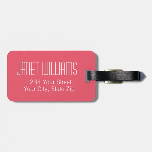 Girly Roze Bloemen Waterverf Custom Bagagelabel (Achterkant horizontaal)