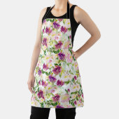 Girly Roze Bourgondische Waterverf Bloemen Schort (Insitu)