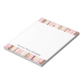 Girly Roze Bruin Luipaard Print Harten Strepen Notitieblok (Gedraaid)