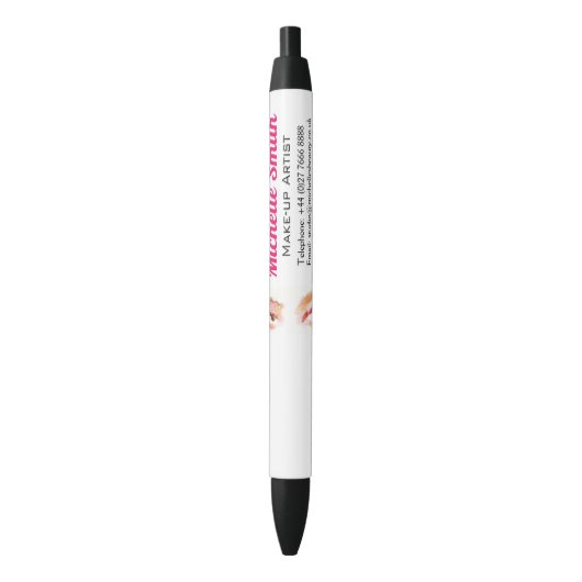 Girly Roze Bruine Waterverf Oog Make-up Artiest Zwarte Inkt Pen (Voorkant Verticaal)