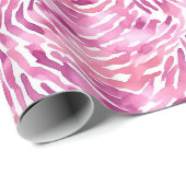 Girly Roze Dier Zebra Print Cadeaupapier (Rol Hoek)