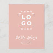 Girly roze elegante moderne girly prijs QR code Flyer (Achterkant)