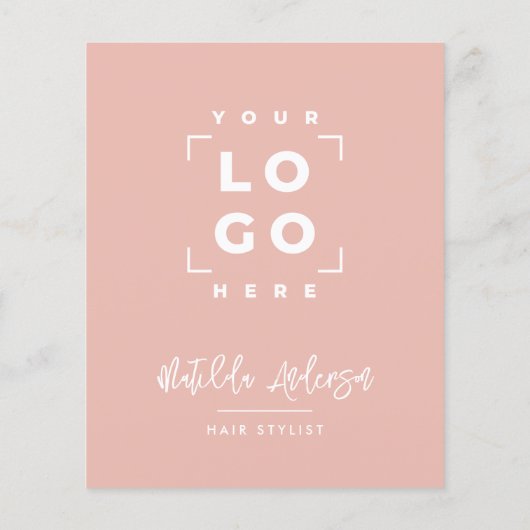 Girly roze elegante moderne girly prijs QR code Flyer (Achterkant)