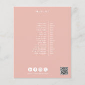 Girly roze elegante moderne girly prijs QR code Flyer (Voorkant)