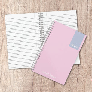 Girly Roze en Paarse Monogrammed Volledige Naam No Notitieboek