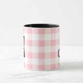 Girly Roze en Zwart Custom Monogram Mok (Midden)