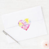 Girly roze geel Paarse stropdas kleurstof Hart Sticker (Envelop)