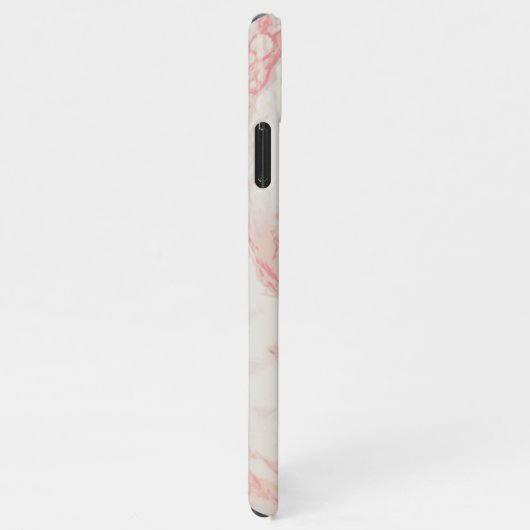 Girly roze gemarmerd mooi marmer aangepaste naam iPhone hoesje (Rechterkant)