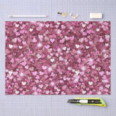 Girly roze glitter harten tissuepapier (Craft)