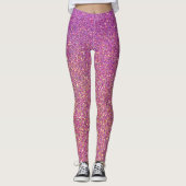 Girly roze glitter patroon leggings (Voorkant)