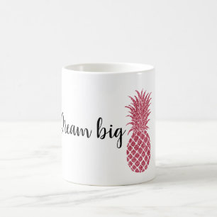 Girly roze glitter tropische ananas koffiemok