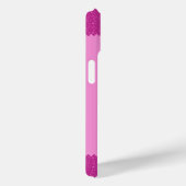 Girly roze glitter zigzag, monogram Case-Mate iPhone case (Achterkant / Rechts)