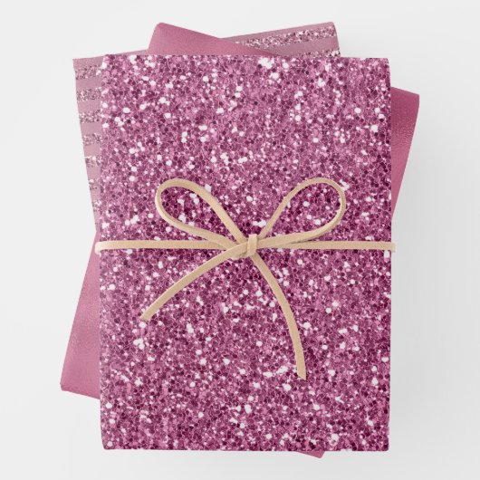 Girly  Roze Glitzy Glitter Sparkle Inpakpapier Vel (In situ)