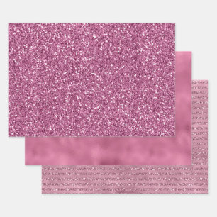 Girly Roze Glitzy Glitter Sparkle Inpakpapier Vel