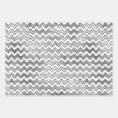 Girly Roze Goud Zilver Wit Zigzag Stripes Inpakpapier Vel (Voorkant 3)