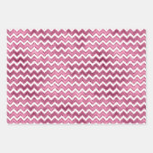 Girly Roze Goud Zilver Wit Zigzag Stripes Inpakpapier Vel (Voorkant)