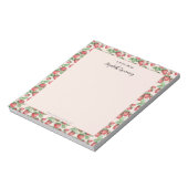 Girly Roze Hand-geïllustreerde Elegante Aardbei Notitieblok (Gedraaid)