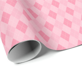 Girly Roze Kleine Argyle Diamant Patroon Cadeaupapier