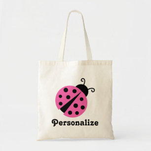 Girly roze ladybug canvas tas   Cute ladybird desi