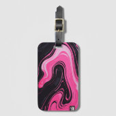 Girly Roze Marmer Bagagelabel (Voorkant (verticaal))