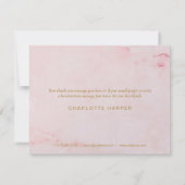 Girly Roze Marmeren Script Business Dank u Kaart (Achterkant)